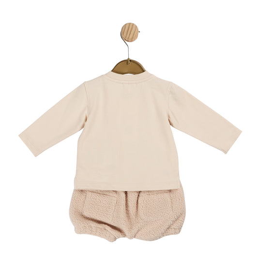 Beige Teddy Pant Set