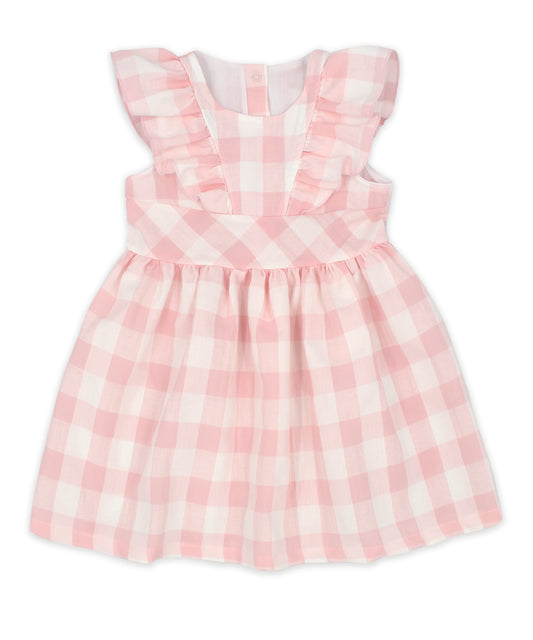 Pink Gingham Dress Set