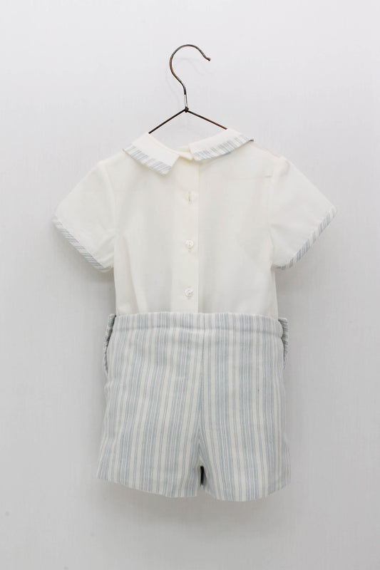 Blue Striped Short Set