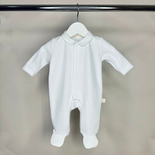 White Velour Angel Wing Babygrow