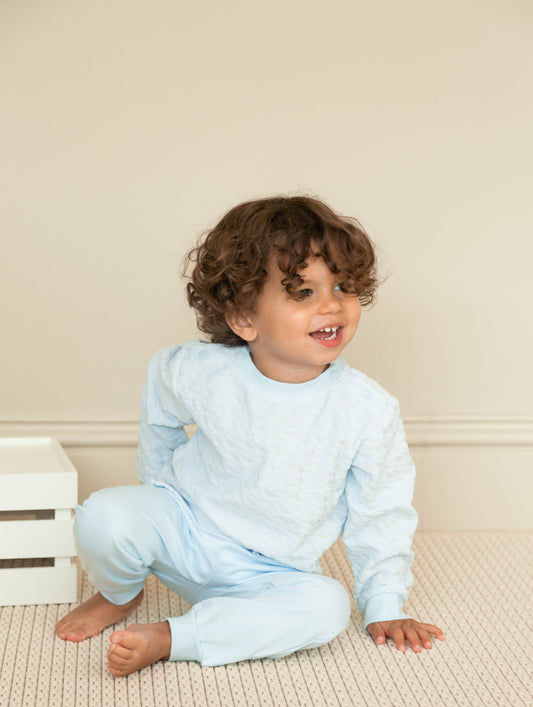 Blue Embossed Tracksuit