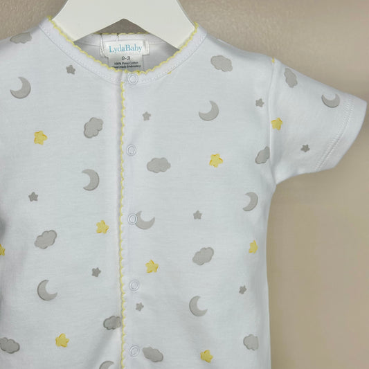 Grey & Yellow Dreams Cotton Shortie Romper