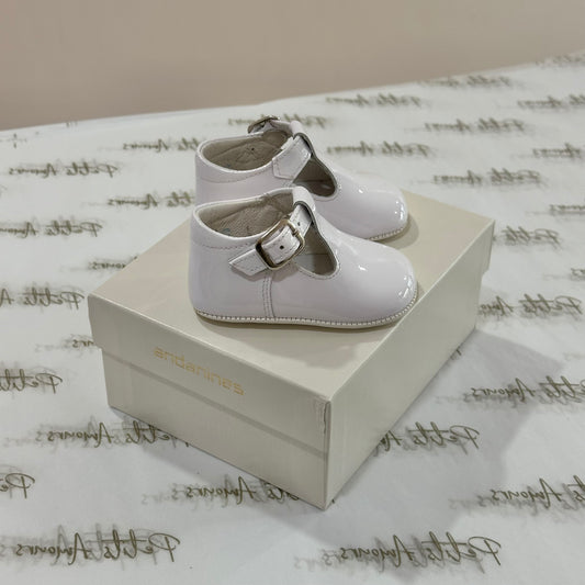 White Patent Pram Shoes