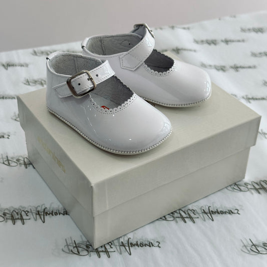 White Mary Jane Pram Shoes