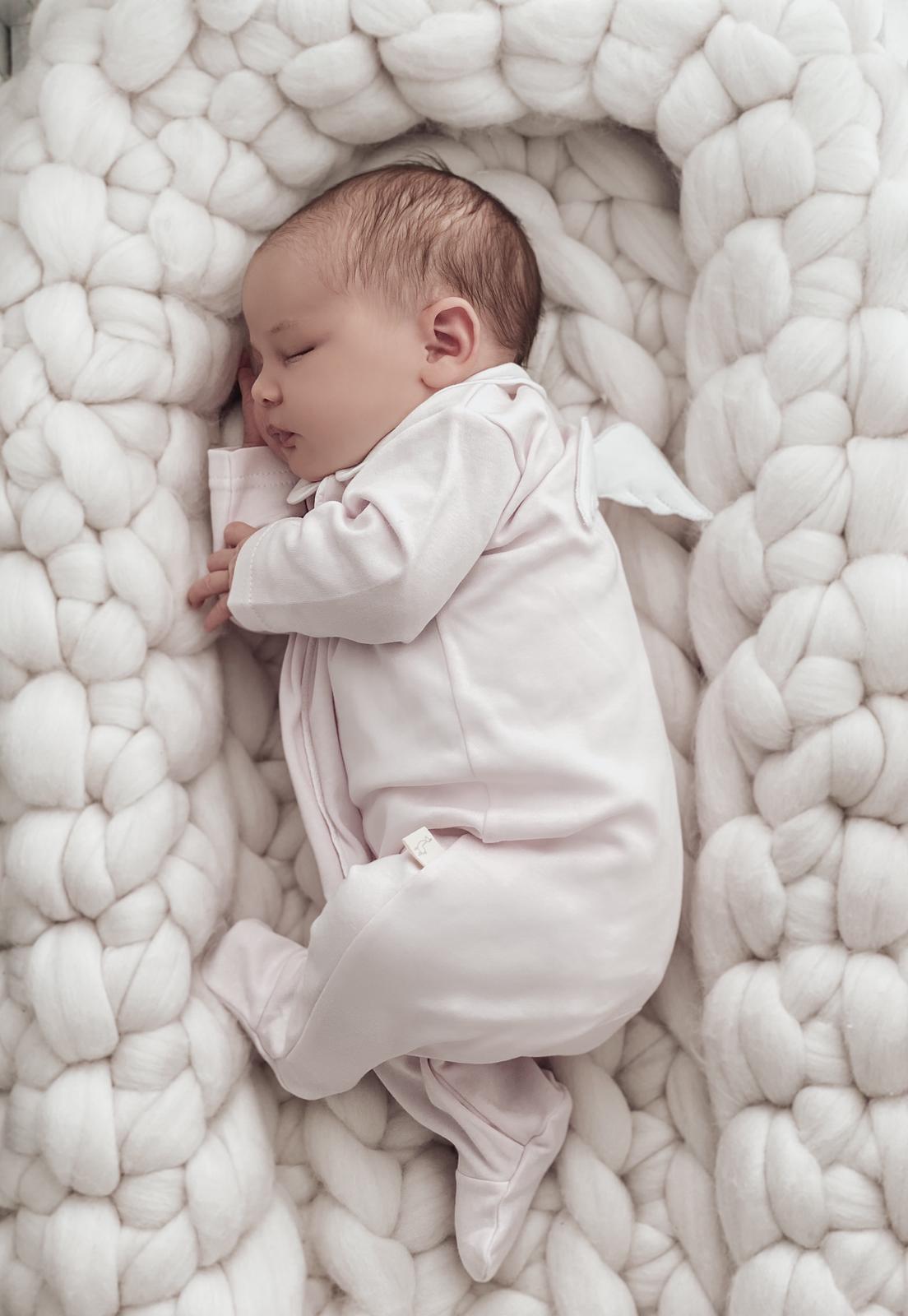 Pink Cotton Angel Wing Babygrow