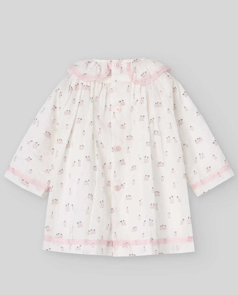 Pink Penguin Print Dress