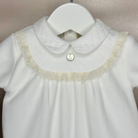 Ivory Velour Babygrow