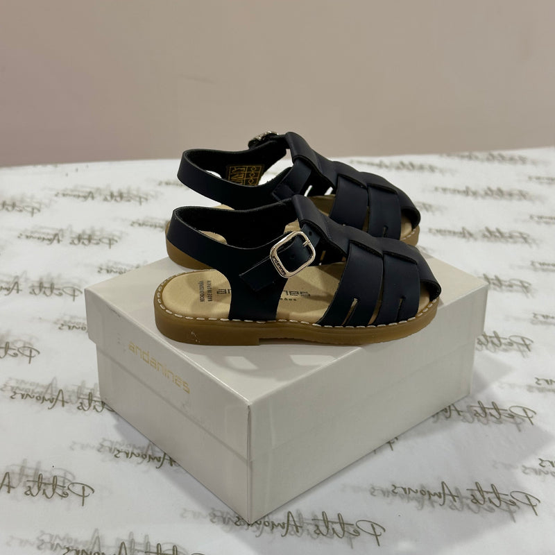 Navy Caged Sandals