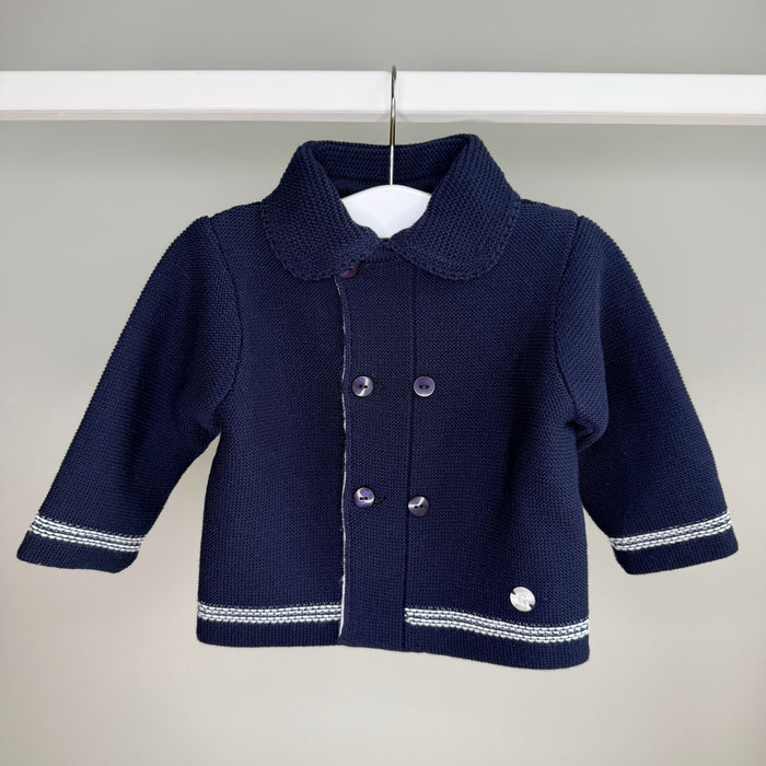 Navy Knitted Boys Coat