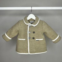 Boys Camel Marae Coat With Cream Trim