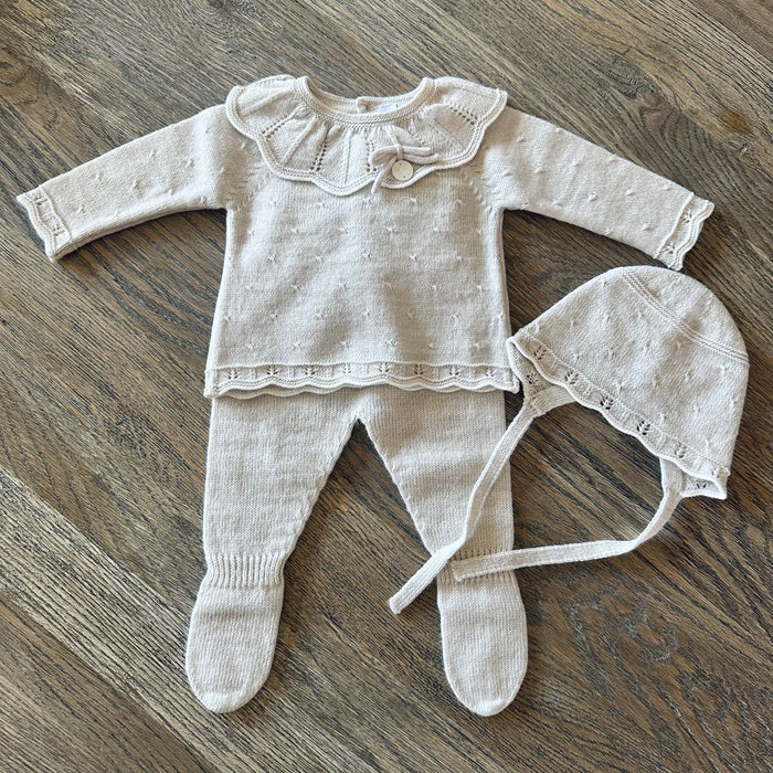 Beige Knitted Baby Set