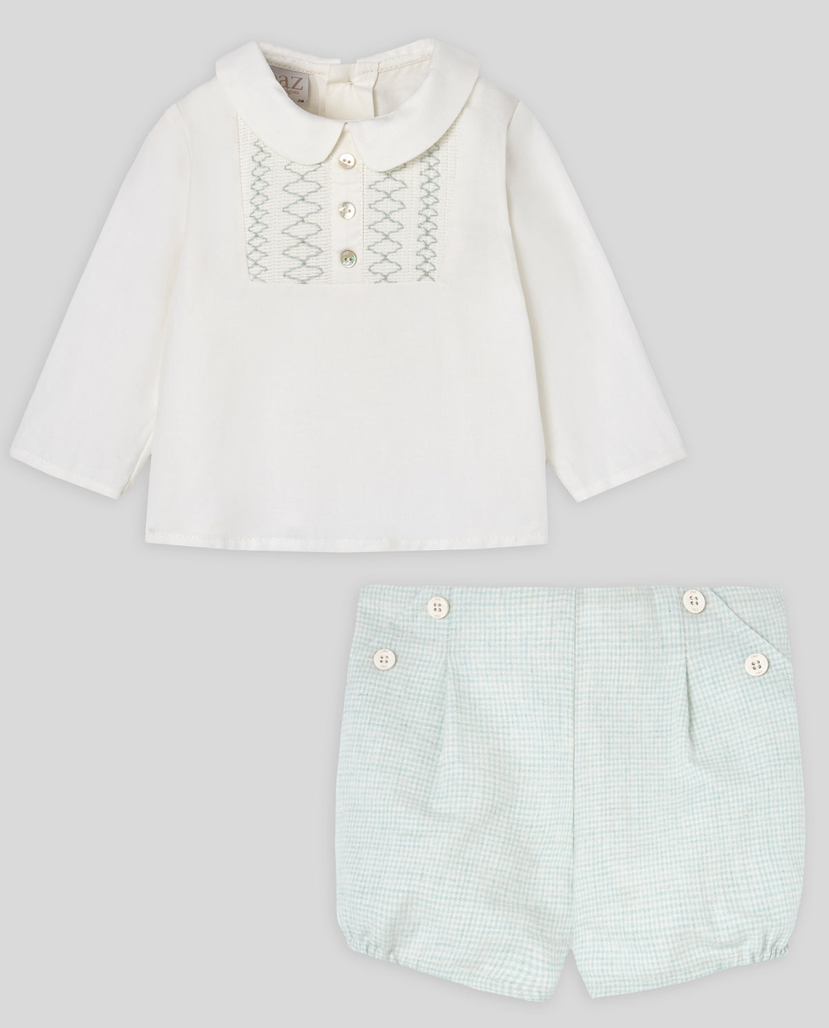 Green Shorts & Blouse Set