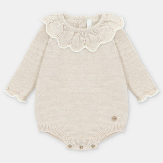 Beige Knitted Romper