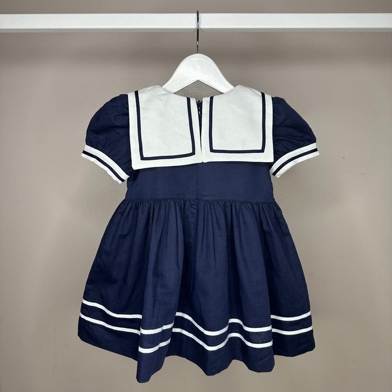 Navy Linen Sailor Dress