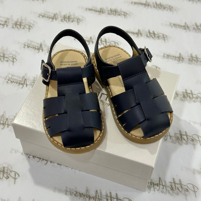 Navy Caged Sandals