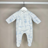 Blue Toile De Jouy Babygrow