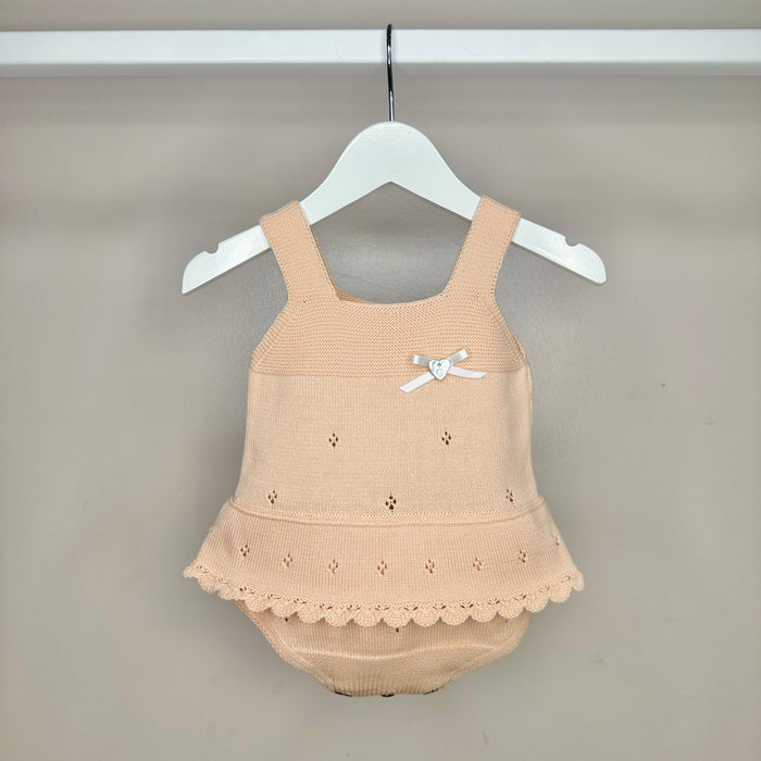 Melon Knitted Frill Romper