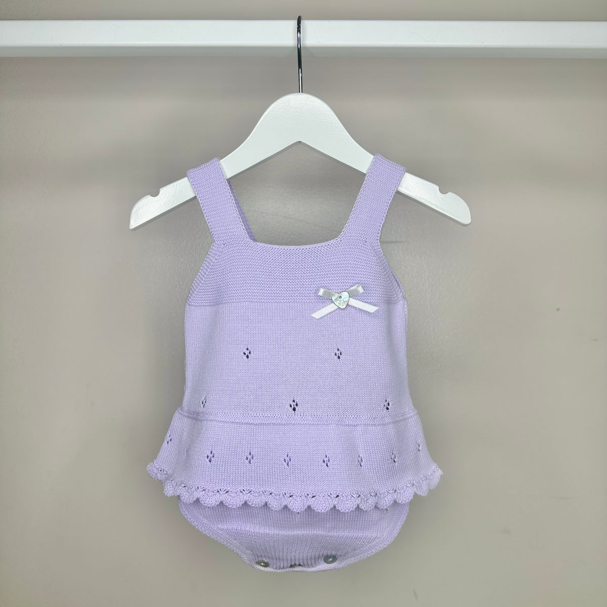 Lilac Knitted Frill Romper