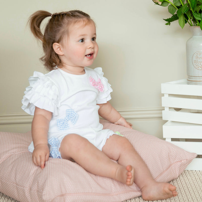 White Short Set With Bows