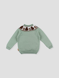 Green Knitted Bear Jumper