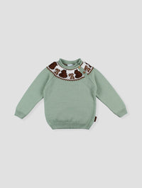 Green Knitted Bear Jumper