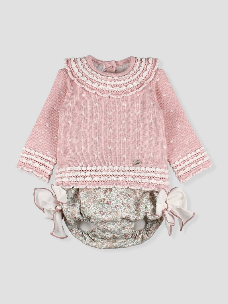 Dusky Pink Jumper & Floral Pant Set