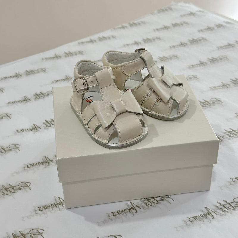 Ivory Bow Baby Sandals