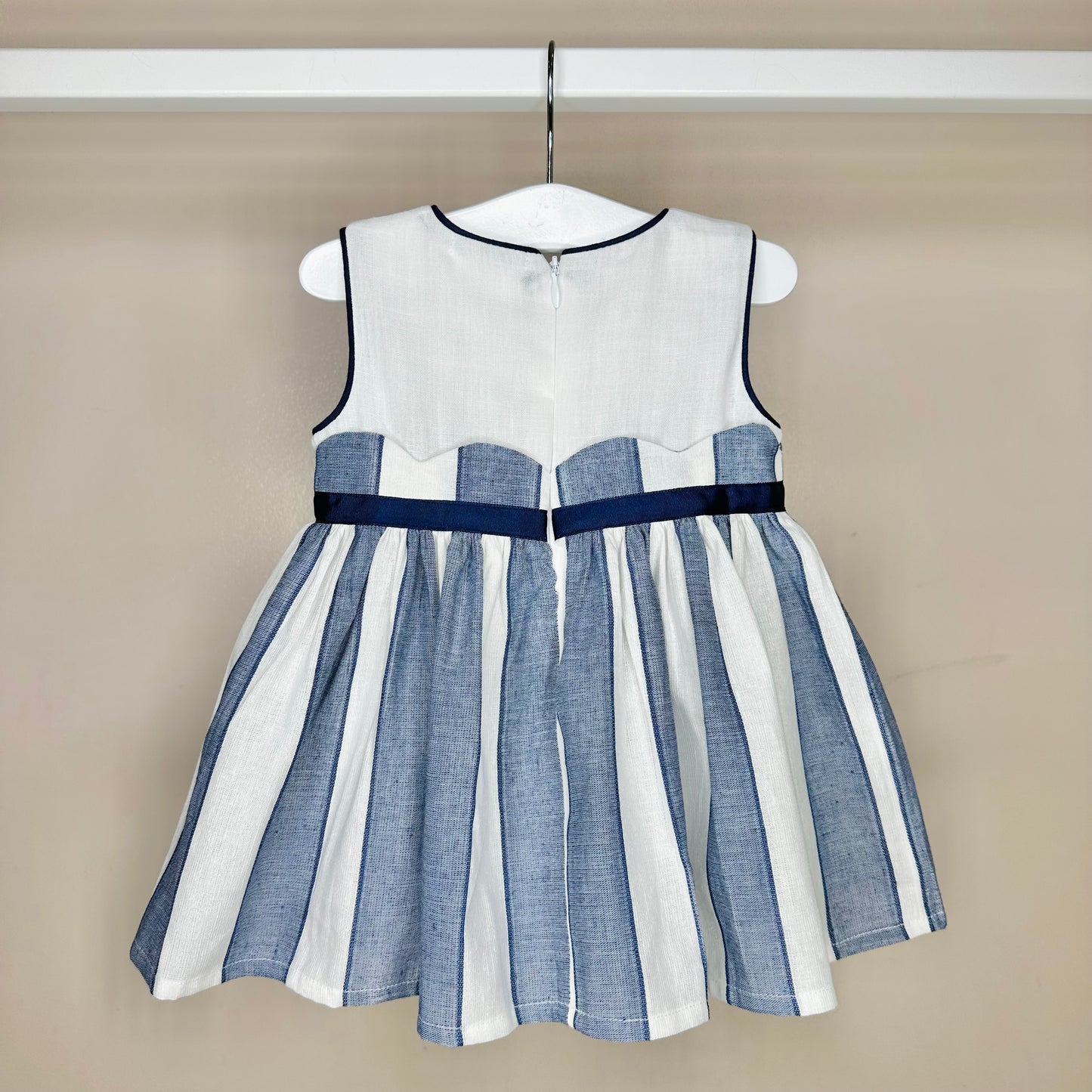 Navy & White Linen Dress