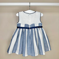 Navy & White Linen Dress