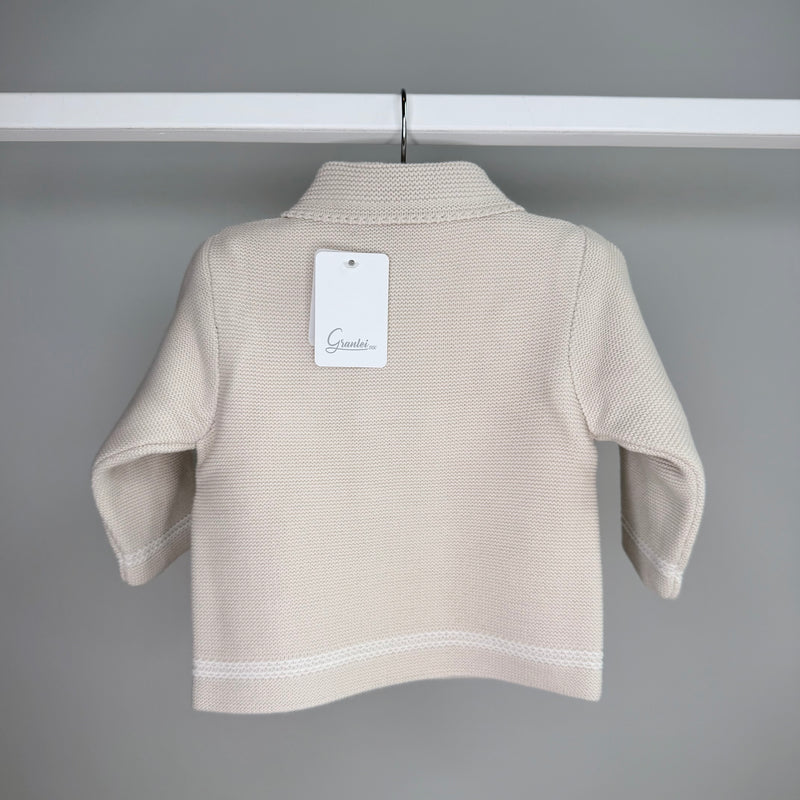 Beige Knitted Boys Coat