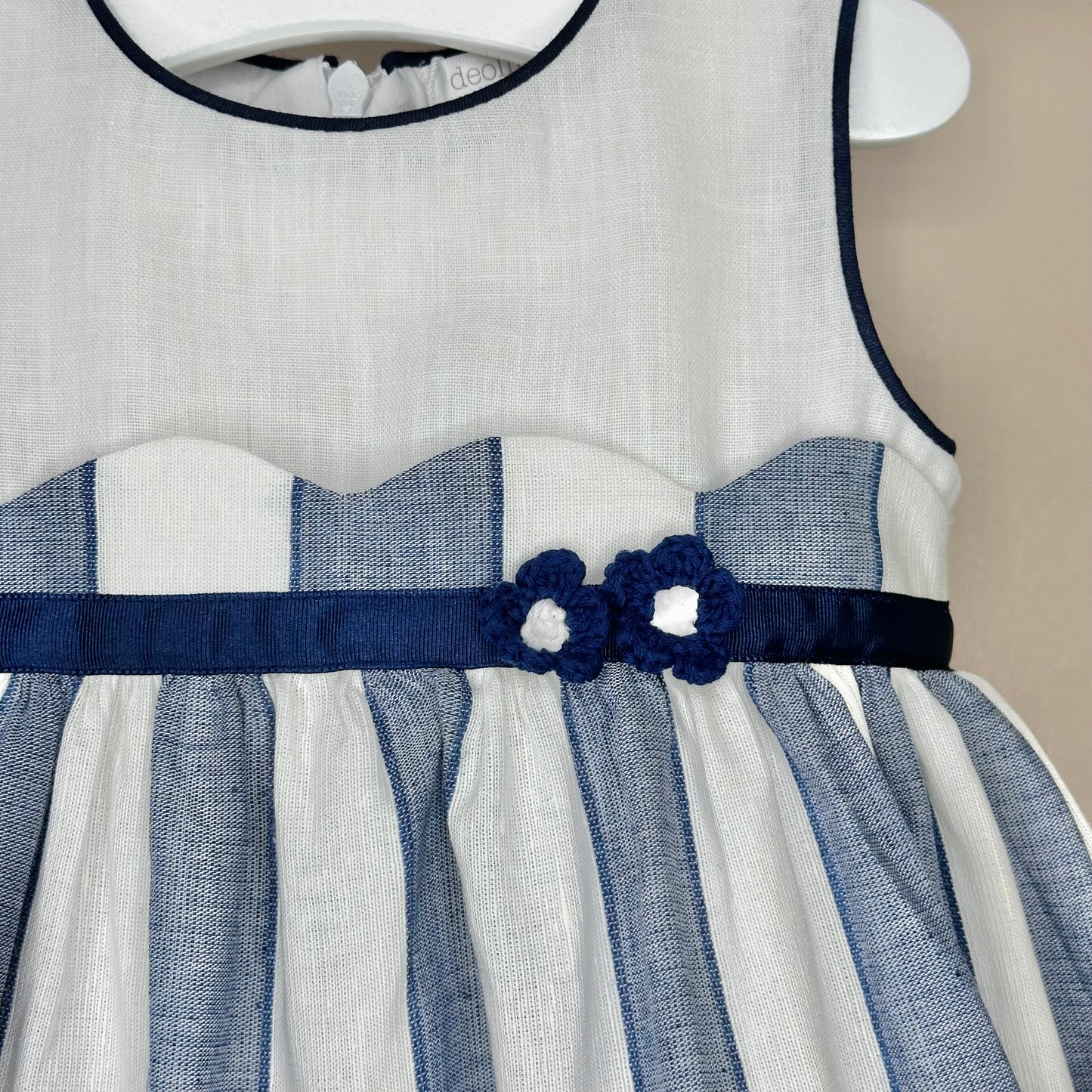 Navy & White Linen Dress