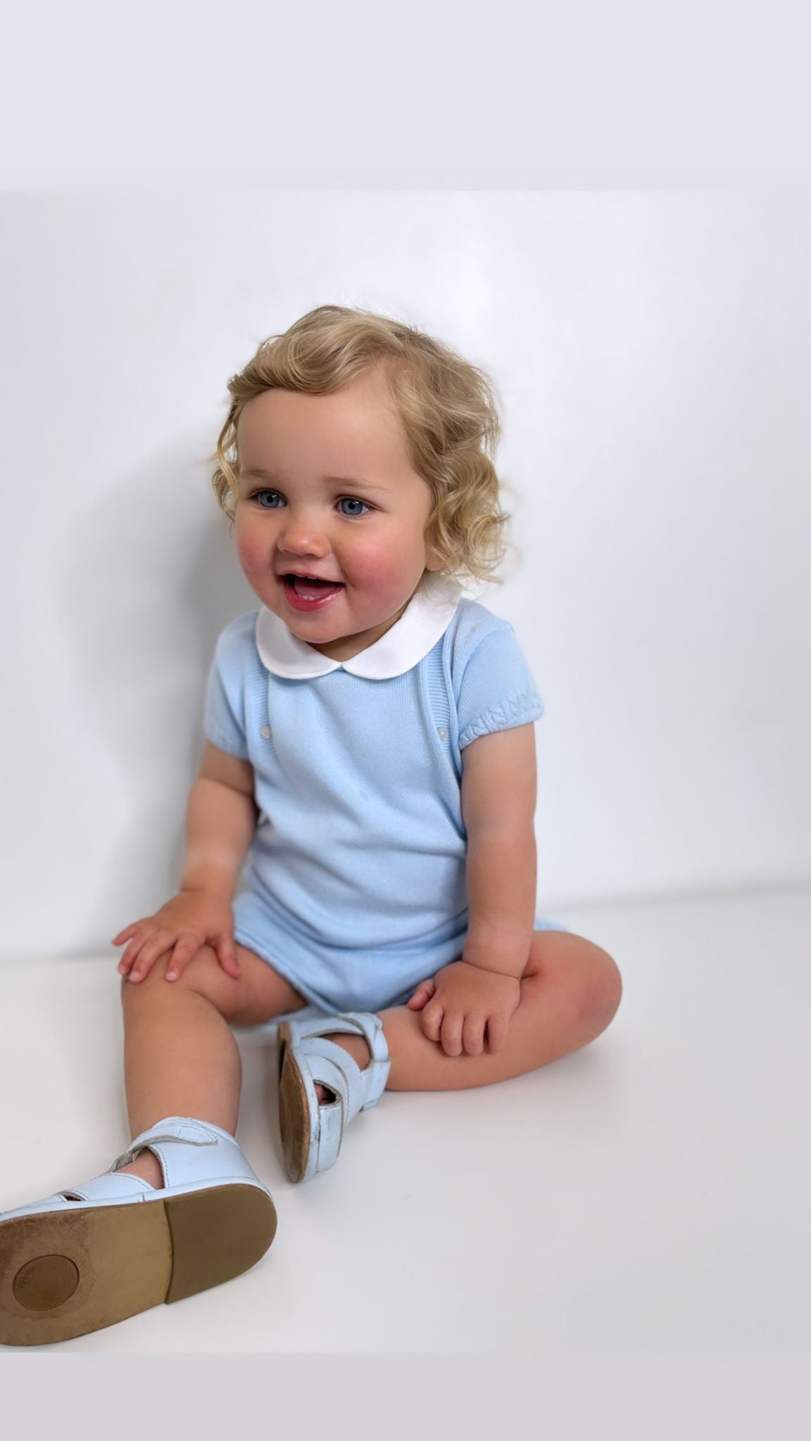 Blue Classic Peter Pan Shorts Set