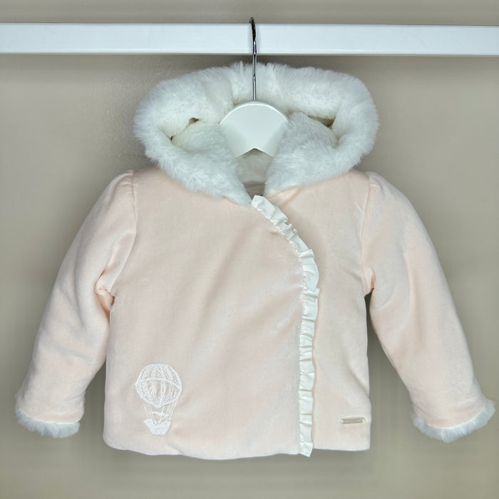 Pale Pink Padded Velour Coat