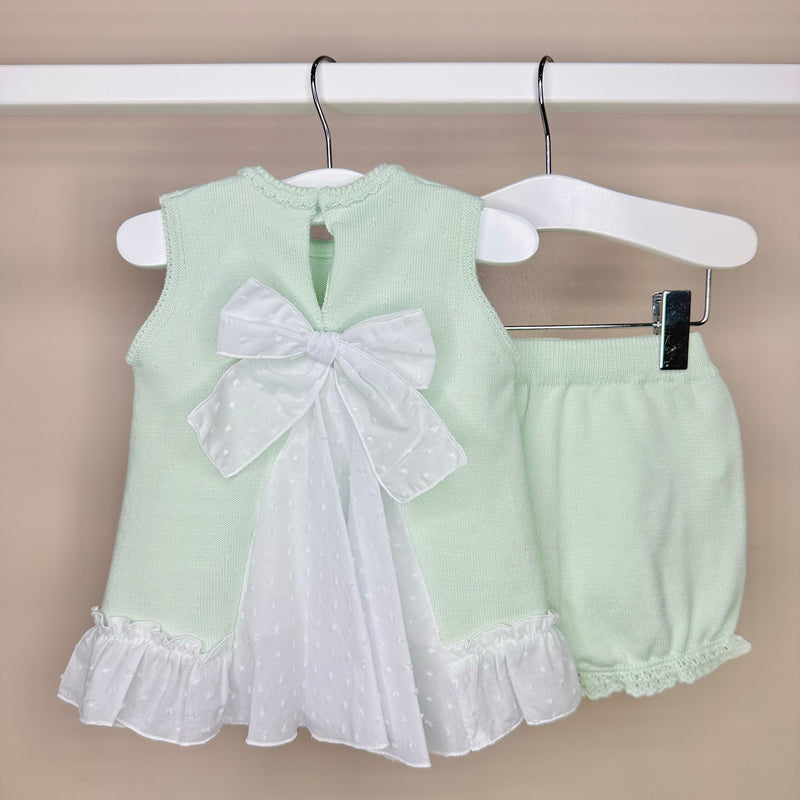 Mint Girls Bow Bloomer Shorts Set