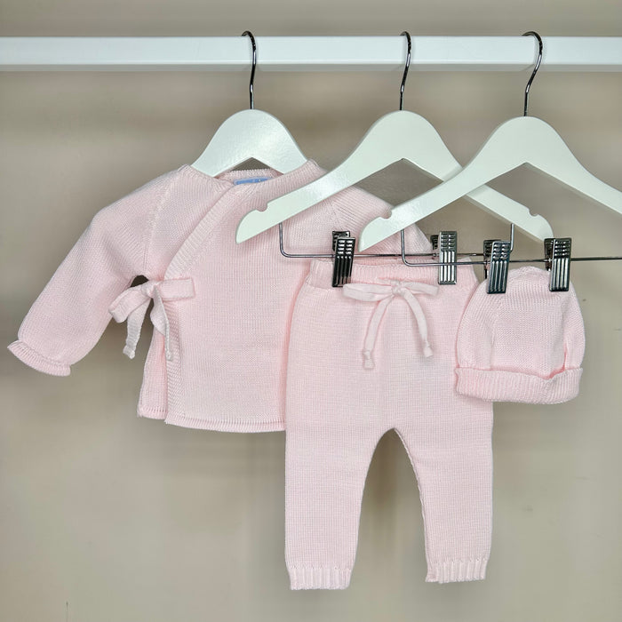 Pink Knitted Baby Pant Set