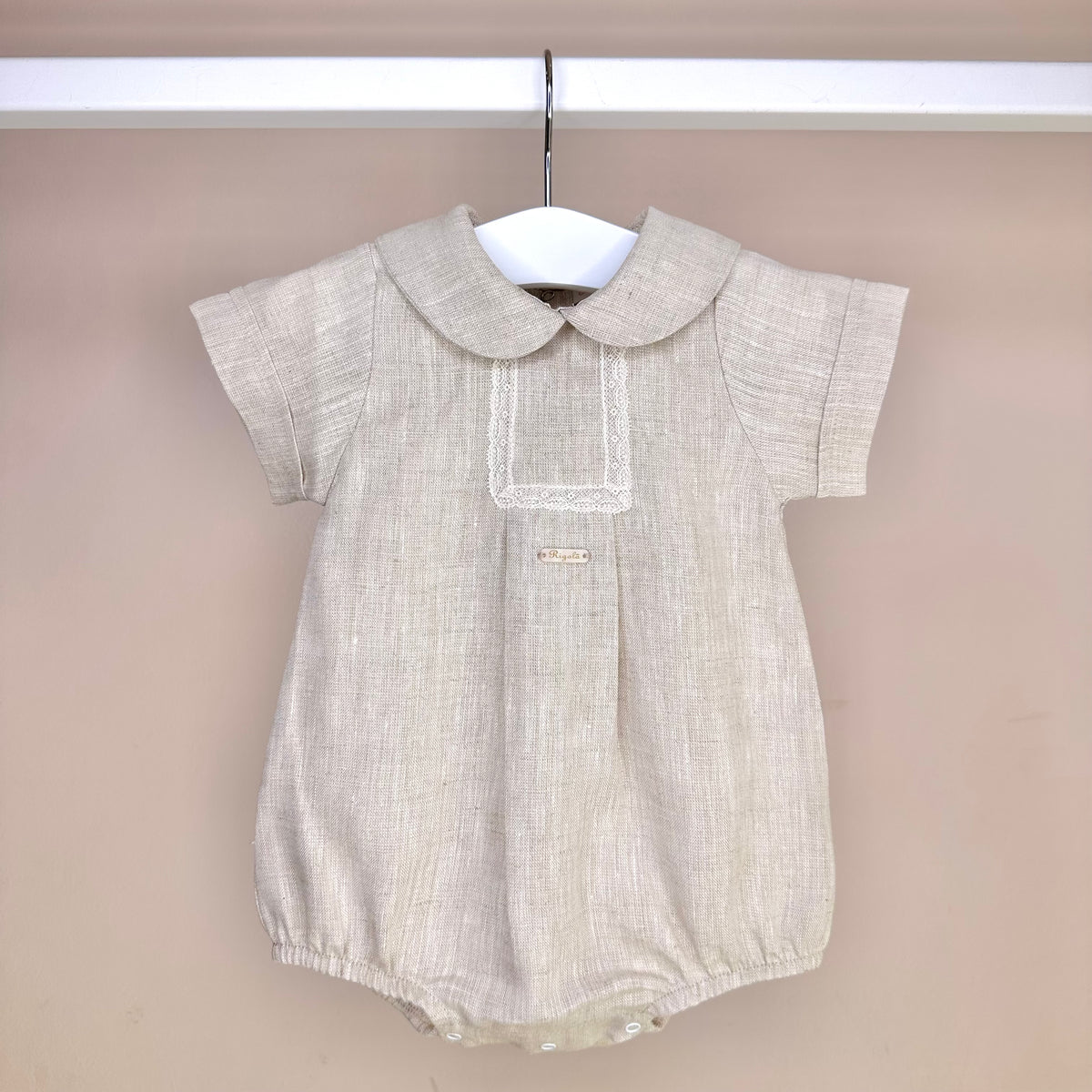 Beige Linen Romper