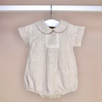 Beige Linen Romper