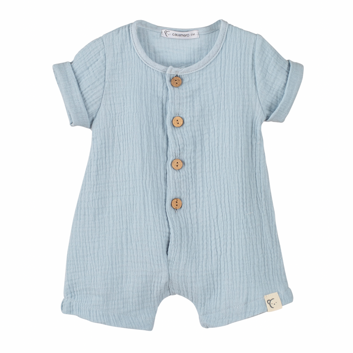 Blue Cheesecloth Romper