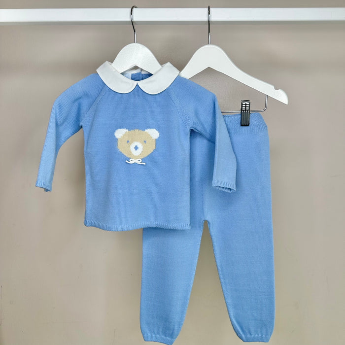 Blue Knitted Bear Tracksuit