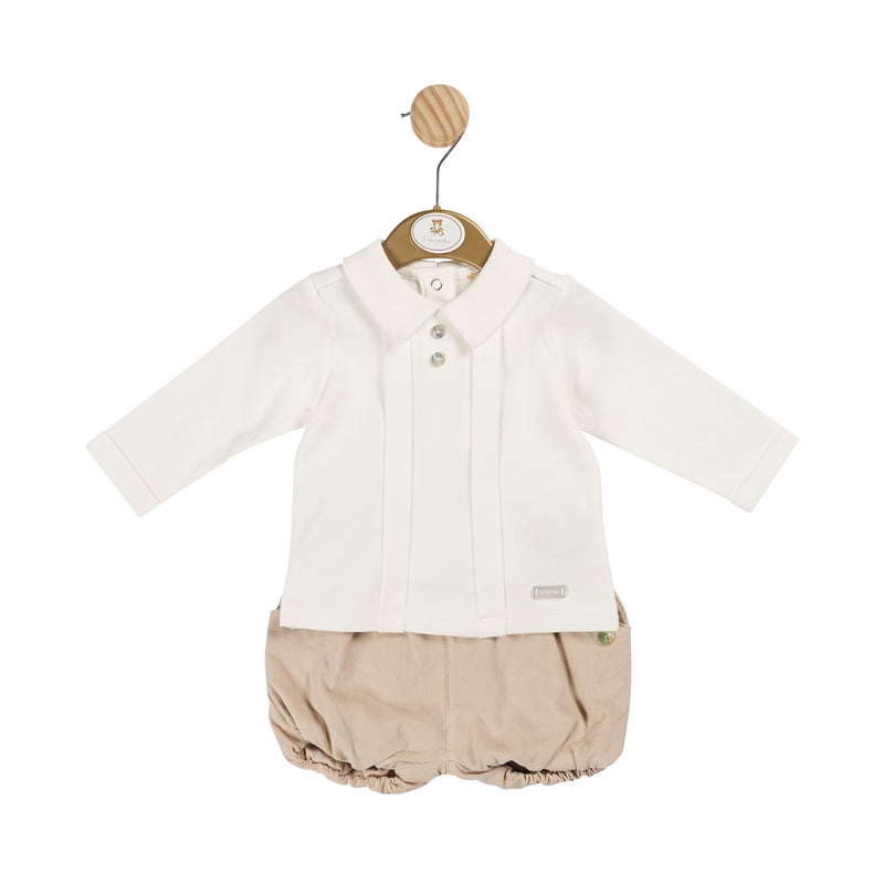 Beige Needlecord Top and Bloomer