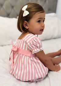 Pink Candy Stripe Dress & Bloomer Set
