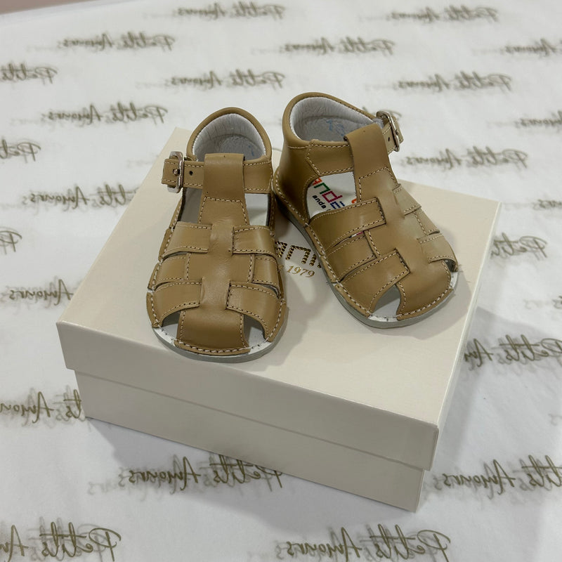 Beige Leather Baby Sandals