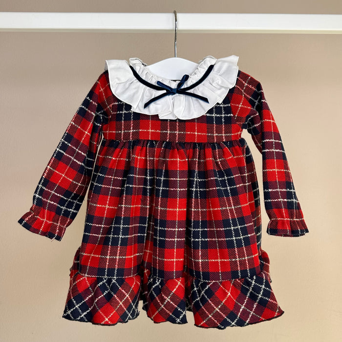 Navy & Red Tartan Dress