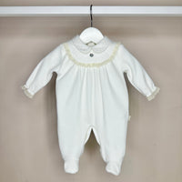 Ivory Velour Babygrow