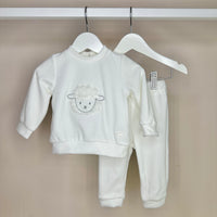 Cream Velour Lamb Tracksuit