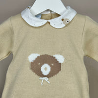 Sand Knitted Bear Romper