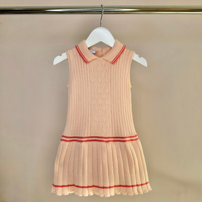 Melon Knit Tennis Dress
