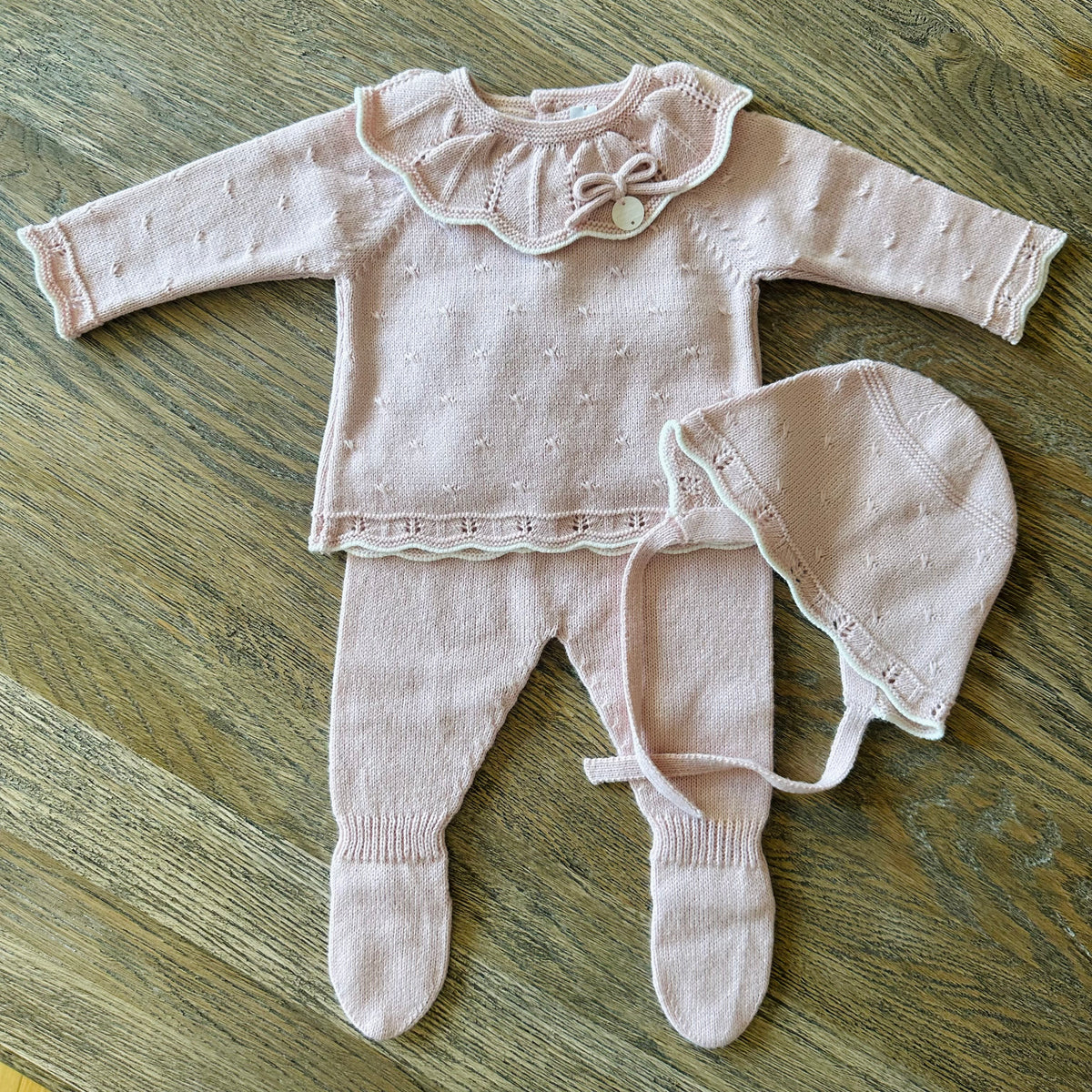 Pink Knitted Baby Set