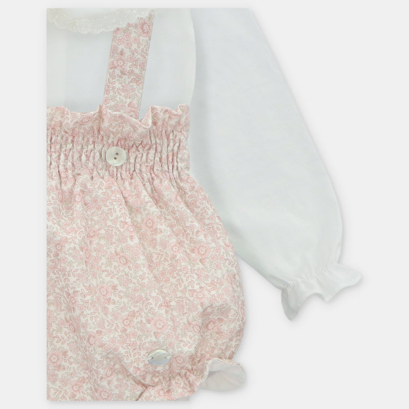 Pink Ditsy Floral Romper & Shirt