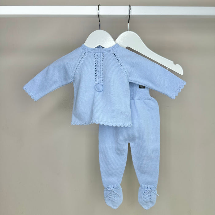 Blue Knitted Baby Set